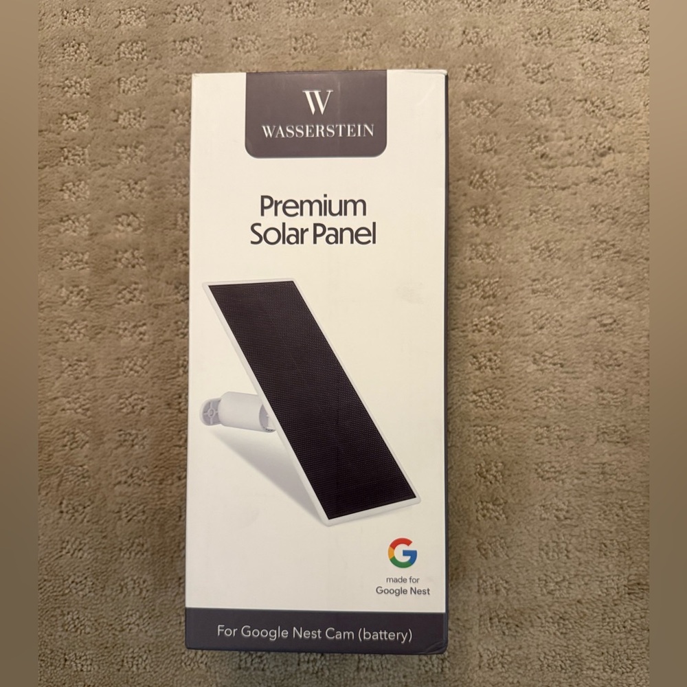 Wasserstein Solar Panel for Google Nest Camera Outdoor or Indoor, Battery